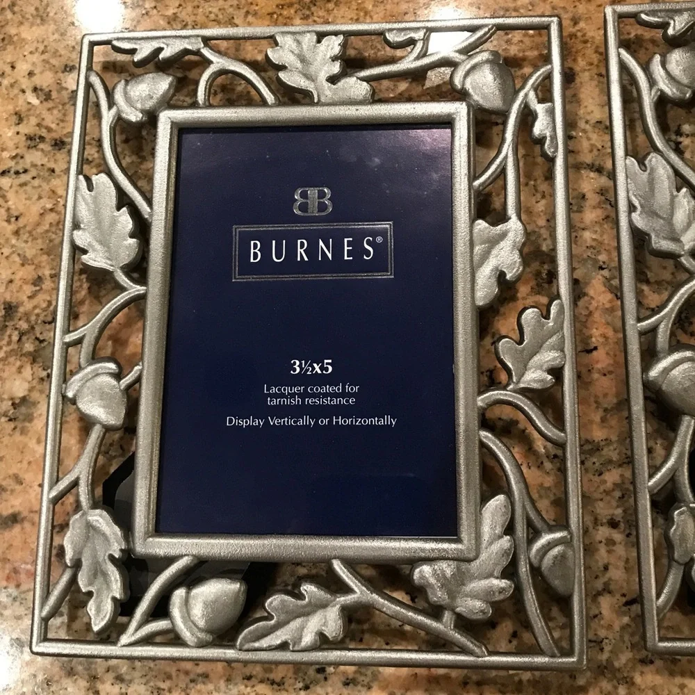 2 Burnes Pewter Picture Frames 3.5 x 5